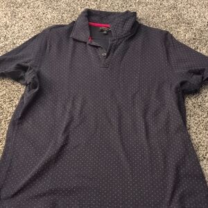 Banana Republic Dark Blue Polo with Dotted Design